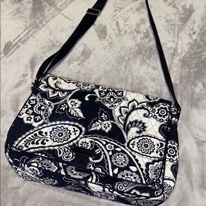 Black and white messenger bag